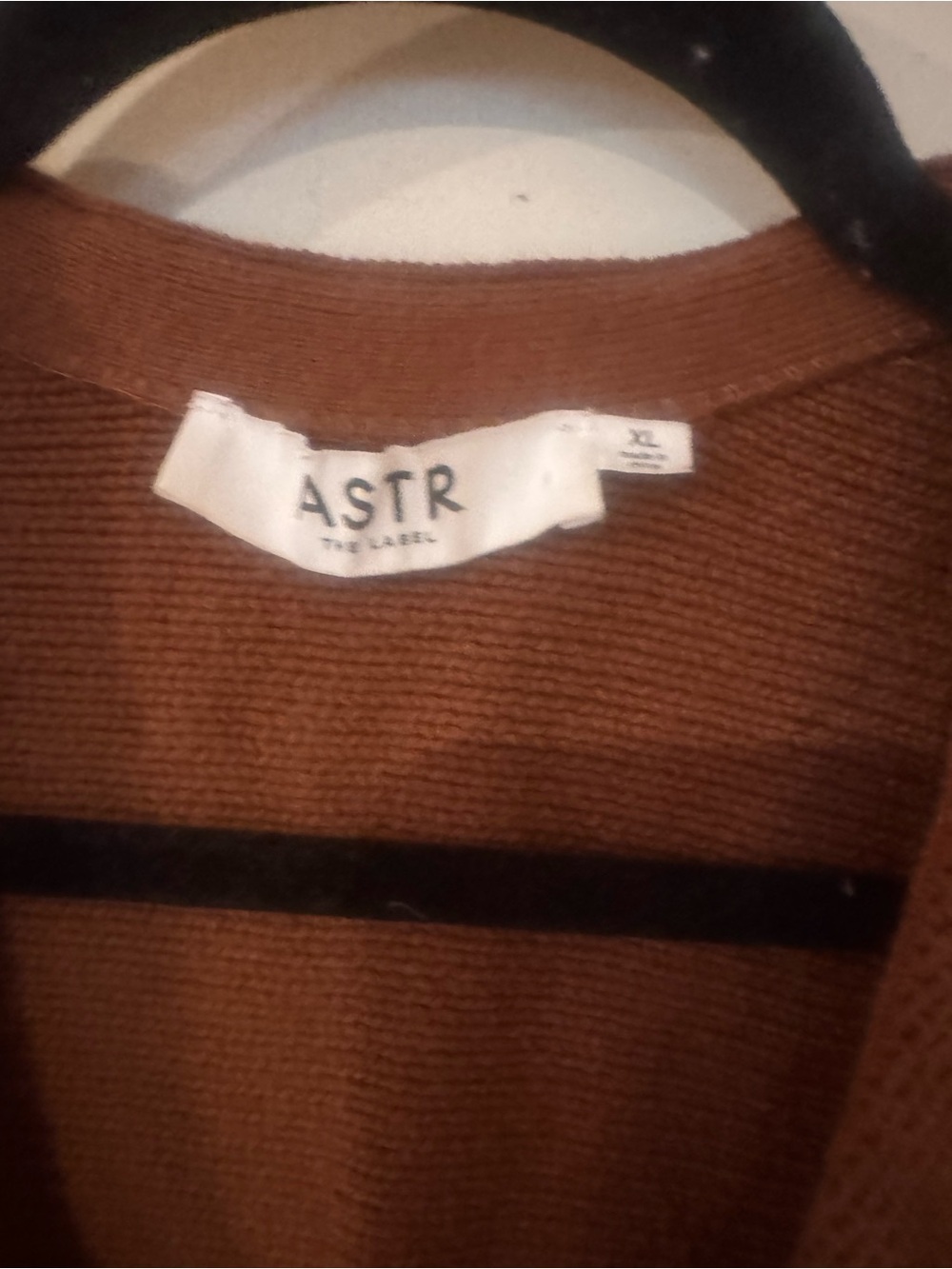 Brown V-Neck Button Cardigan Sweater - Picture 6 of 7